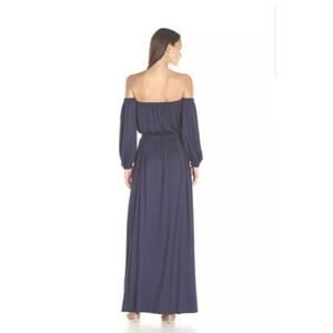 Rachel Pally On/Off Shoulder Blouson Maxi Dress w/ Elastic Waist Blue - Large